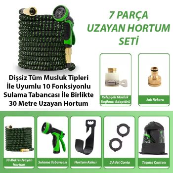 Sihirli Hortum 10M-30M | Esnek ve Dayanıklı Bahçe Hortumu 🌿