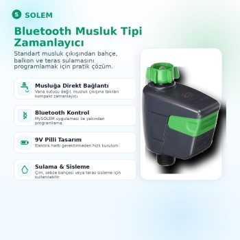 Solem BL-NR Bluetooth Musluk Tipi Sulama Zamanlayıcısı