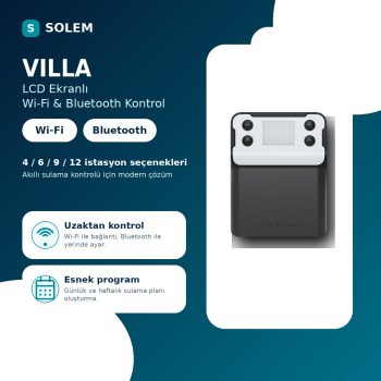 Solem VILLA LCD Ekranlı Wi-Fi & Bluetooth Sulama Ünitesi