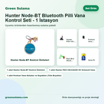Hunter Node-BT Bluetooth Pilli Vana Kontrol Seti - 1 İstasyon - Hunter Node-BT Bluetooth pilli vana kontrol seti