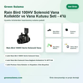 Rain Bird 100HV Solenoid Vana Kollektör ve Vana Kutusu Seti - 4'lü - Rain Bird 100HV solenoid vana kollektör ve vana kutusu seti