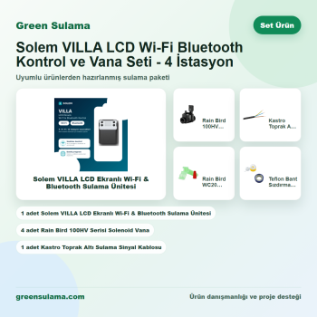 Solem VILLA LCD Wi-Fi Bluetooth Kontrol ve Vana Seti - 4 İstasyon - Solem VILLA LCD Wi-Fi Bluetooth kontrol ve vana seti