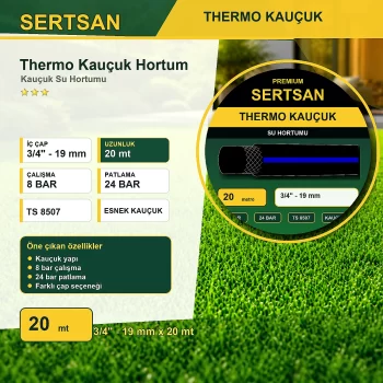 Sertsan Thermo Kauçuk Su Hortumu 3 4 inç 19 mm 20 m Sertsan Bahçe Hortumları ürün görseli