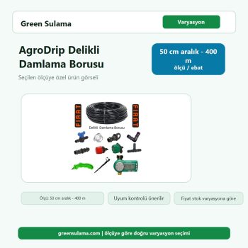 Fırat AgroDrip 16x1mm Delikli Damlama Borusu Seti 50cm 400 Fırat Damlama Sulama Borusu Setleri ürün görseli
