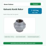 Trakya Galvaniz Konik Rekor 1 1 2″ Trakya Galvaniz Fittings Malzemeler ürün görseli