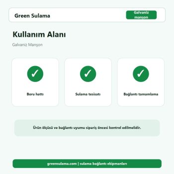 Galvaniz Manşon bahçe sulama kullanım alanı