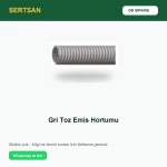 Sertsan Gri Toz Emiş Hortumu ön sipariş görseli