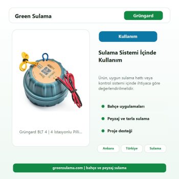 Grüngard BLT 4 | 4 İstasyonlu Pilli Bluetooth Sulama Kontrol Ünitesi sulama sistemi kullanım alanı görseli