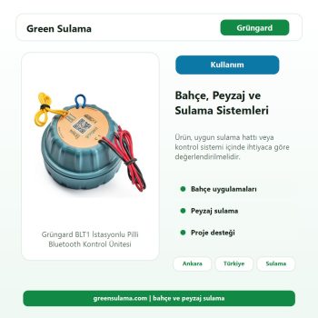 Grüngard BLT1 İstasyonlu Pilli Bluetooth Kontrol Ünitesi bahçe peyzaj sulama kullanım alanı görseli