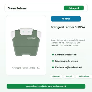 Grüngard Farmer SIMPro | 8 İstasyonlu 24V Elektrikli GSM Sulama Kontrol Ünitesi Green Sulama ana ürün görseli
