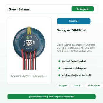 Grüngard SIMPro 6 | 6 İstasyonlu Pilli GSM (SIM Kart) Sulama Kontrol Ünitesi Green Sulama ana ürün görseli