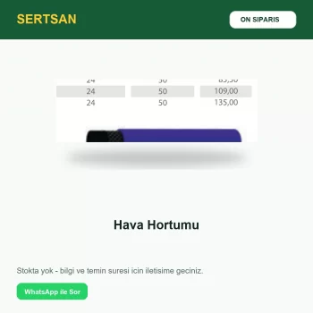 Sertsan Hava Hortumu ön sipariş görseli