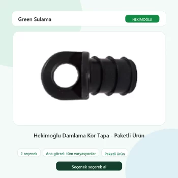 Hekimoğlu Damlama Kör Tapa - Paketli Ürün tüm varyasyon seçenekleri