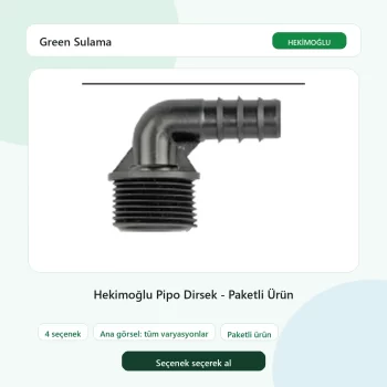 Hekimoğlu Pipo Dirsek - Paketli Ürün tüm varyasyon seçenekleri
