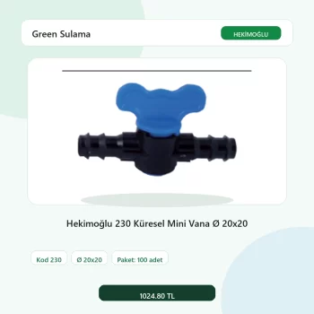 Hekimoğlu 230 Küresel Mini Vana Ø 20x20 - 100 Adet Paket gerçek katalog ürün görseli
