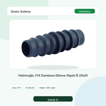 Hekimoğlu 374 Damlama Ekleme Nipeli Ø 20x20 - 500 Adet Paket gerçek katalog ürün görseli