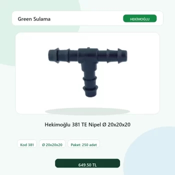 Hekimoğlu 381 TE Nipel Ø 20x20x20 - 250 Adet Paket gerçek katalog ürün görseli