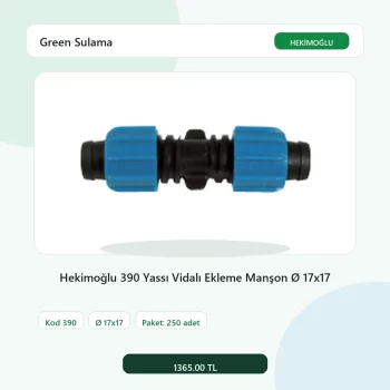 Hekimoğlu 390 Yassı Vidalı Ekleme Manşon Ø 17x17 - 250 Adet Paket gerçek katalog ürün görseli