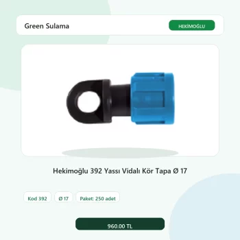 Hekimoğlu 392 Yassı Vidalı Kör Tapa Ø 17 - 250 Adet Paket gerçek katalog ürün görseli