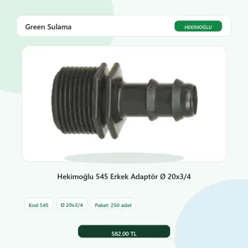 Hekimoğlu 545 Erkek Adaptör Ø 20x3/4 - 250 Adet Paket gerçek katalog ürün görseli