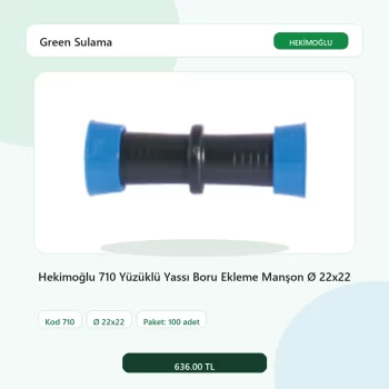 Hekimoğlu 710 Yüzüklü Yassı Boru Ekleme Manşon Ø 22x22 - 100 Adet Paket gerçek katalog ürün görseli
