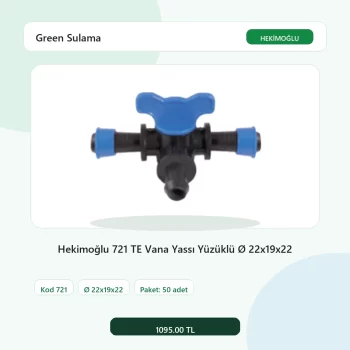 Hekimoğlu 721 TE Vana Yassı Yüzüklü Ø 22x19x22 - 50 Adet Paket gerçek katalog ürün görseli