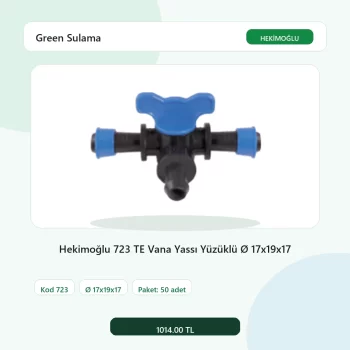 Hekimoğlu 723 TE Vana Yassı Yüzüklü Ø 17x19x17 - 50 Adet Paket gerçek katalog ürün görseli
