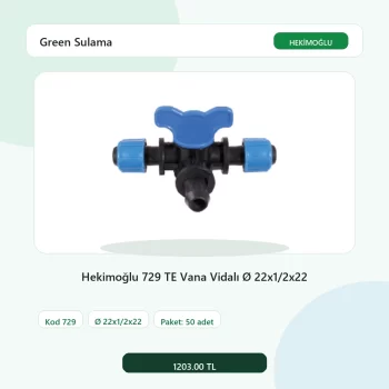 Hekimoğlu 729 TE Vana Vidalı Ø 22x1/2x22 - 50 Adet Paket gerçek katalog ürün görseli