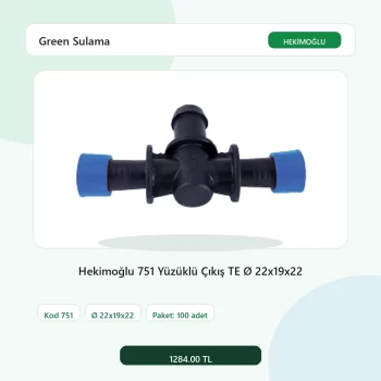 Hekimoğlu 751 Yüzüklü Çıkış TE Ø 22x19x22 - 100 Adet Paket gerçek katalog ürün görseli