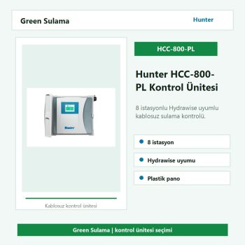 Hunter HCC-800-PL 8 istasyon Hydrawise uyumlu kontrol ünitesi