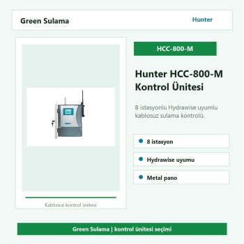 Hunter HCC-800-M 8 istasyon Hydrawise uyumlu metal panolu kontrol ünitesi