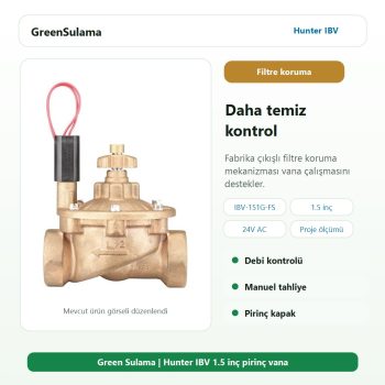 Hunter IBV-151G-FS Filtre Koruma mekanizmalı vana