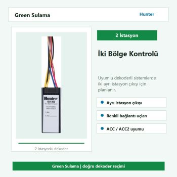 Hunter ICD-200 iki istasyon dekoder bağlantısı