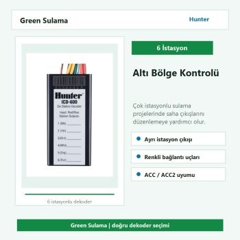 Hunter ICD-600 altı istasyon dekoder bağlantısı