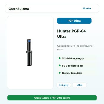 Hunter PGP-04 Ultra 3/4 inç profesyonel rotor sprinkler
