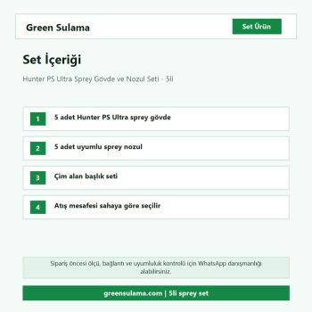 Hunter PS Ultra sprey gövde ve nozul seti set içeriği ve parça listesi