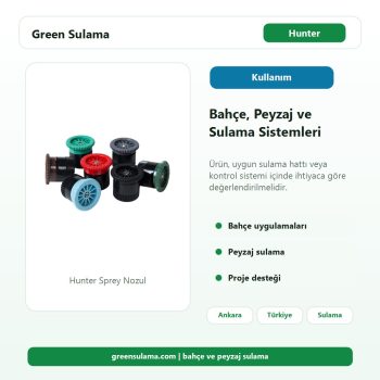Hunter Sprey Nozul bahçe peyzaj sulama kullanım alanı görseli