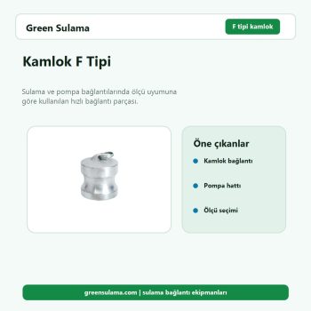Kamlok F Tipi hortum ve bahçe sulama aksesuarı
