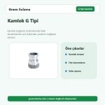 Kamlok G Tipi hortum ve bahçe sulama aksesuarı