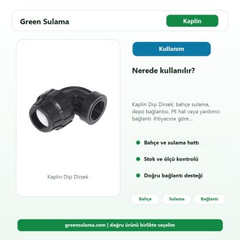 Kaplin Dişi Dirsek sulama sistemi kullanım alanı görseli