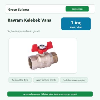 Kavram Metal Erkek Dişi Kelebek Vana 1" Kavram Boru Montaj Malzemesi ürün görseli