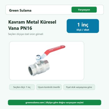 Kavram Metal Küresel Vana PN16 1" Kavram Boru Montaj Malzemesi ürün görseli