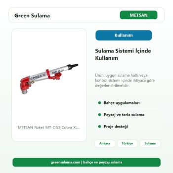 METSAN Roket MT-ONE Cobra XL Şanzımanlı Yağmurlama Başlığı | 2½” Giriş, 35–60 m Menzil sulama sistemi kullanım alanı görseli