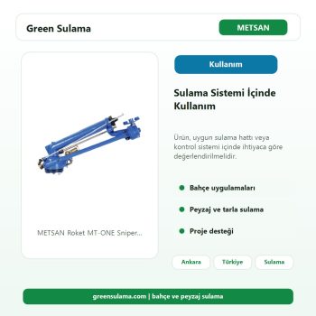 METSAN Roket MT-ONE Sniper Şanzımanlı Yağmurlama Başlığı | 2″ Giriş, 26–52 m Menzil sulama sistemi kullanım alanı görseli