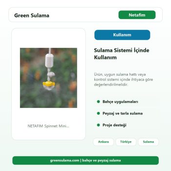 NETAFIM Spinnet Mini Yağmurlama | 70–200 L/saat | Damlasız Mini Yağmurlama sulama sistemi kullanım alanı görseli