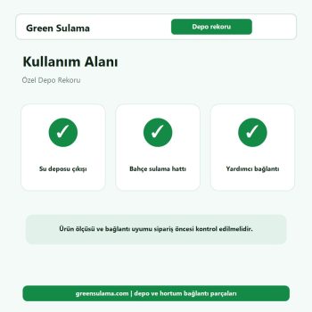 Özel Depo Rekoru bahçe sulama kullanım alanı