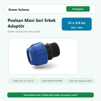 Poelsan Mavi Seri Kablin Erkek Adaptör 32 x ¾" Poelsan Kaplin Ek Parçalar ürün görseli