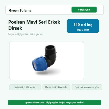 Poelsan Mavi Seri Kablin Erkek Dirsek (Dişli) 110 x 4" Poelsan Kaplin Ek Parçalar ürün görseli