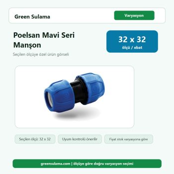 Poelsan Mavi Seri Kablin Manşon 32 x 32 Poelsan Kaplin Ek Parçalar ürün görseli