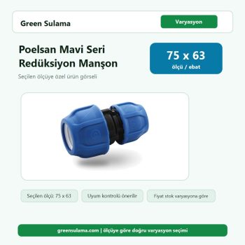 Poelsan Mavi Seri Kablin Redüksiyon Manşon 75 X 63 Poelsan Kaplin Ek Parçalar ürün görseli